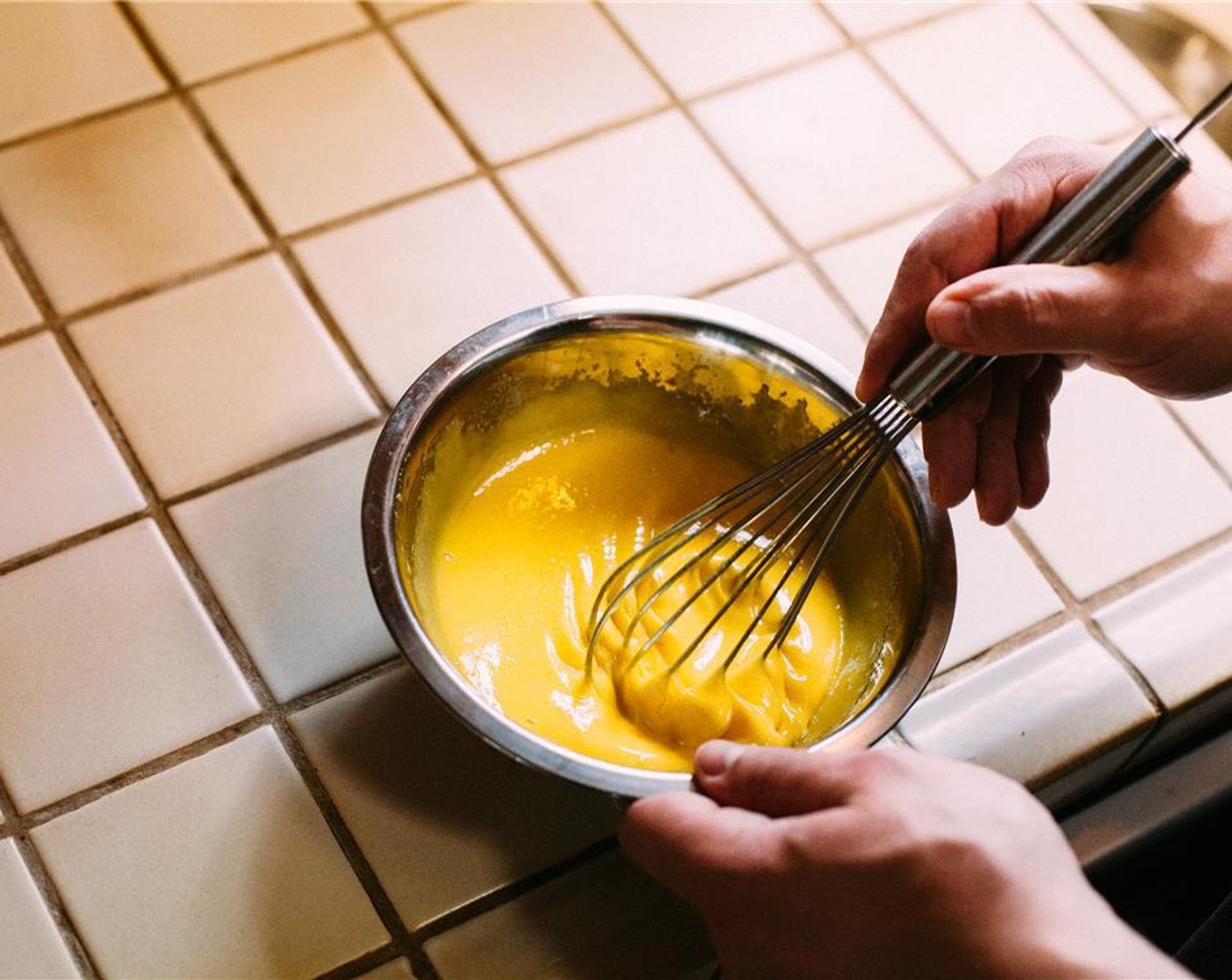 step 2 Meanwhile, in a medium bowl, whisk Eggland's Best Classic Eggs (8) and remaining sugar until smooth, heavy, and pale yellow, about 30 seconds.