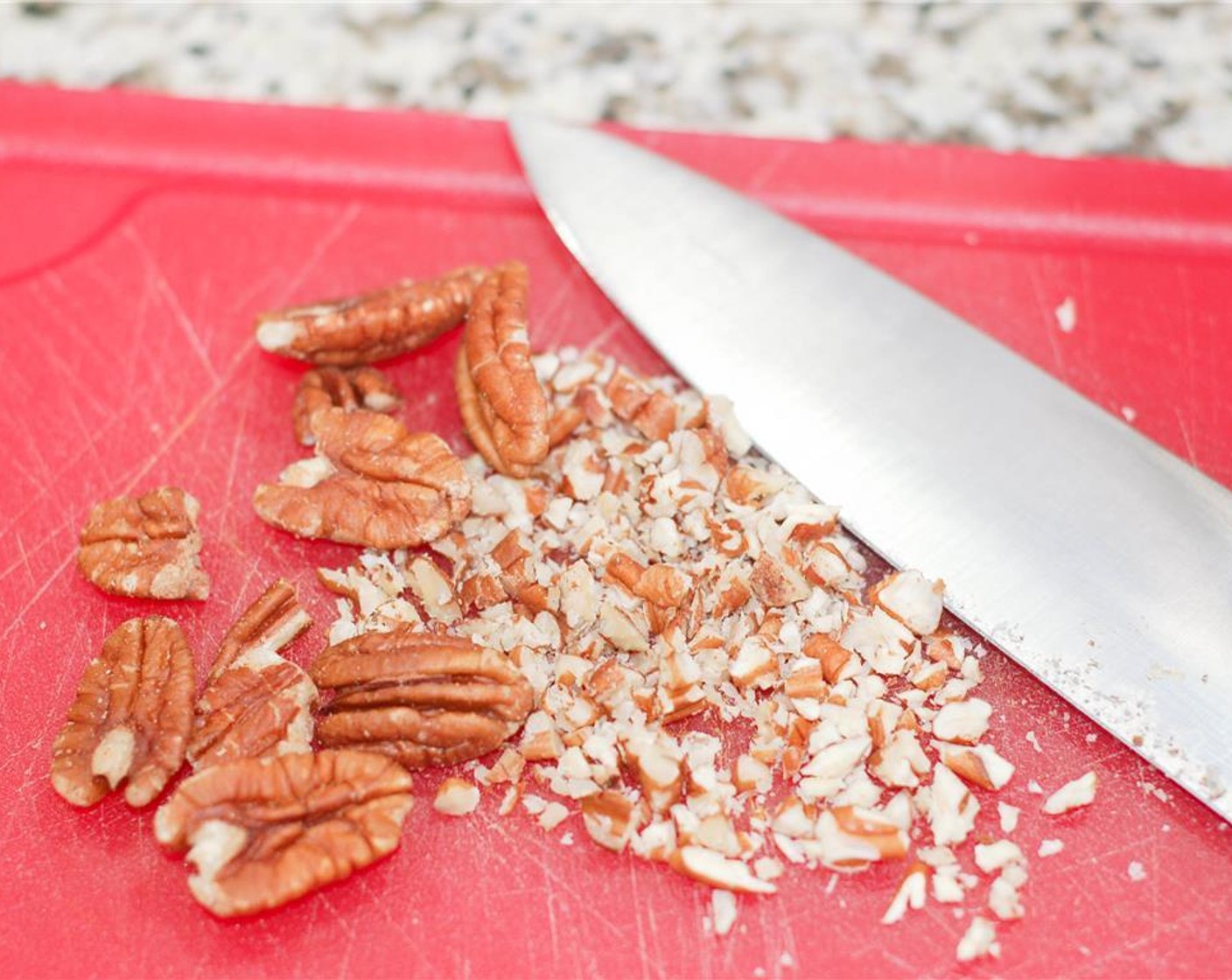 step 1 Soften Butter (2 Tbsp) by leaving it out at room temperature. In a small bowl, combine Rice Flour (1 cup), Baking Soda (1/4 tsp), and Salt (1/4 tsp). If using, chop the Pecans (4 Tbsp).