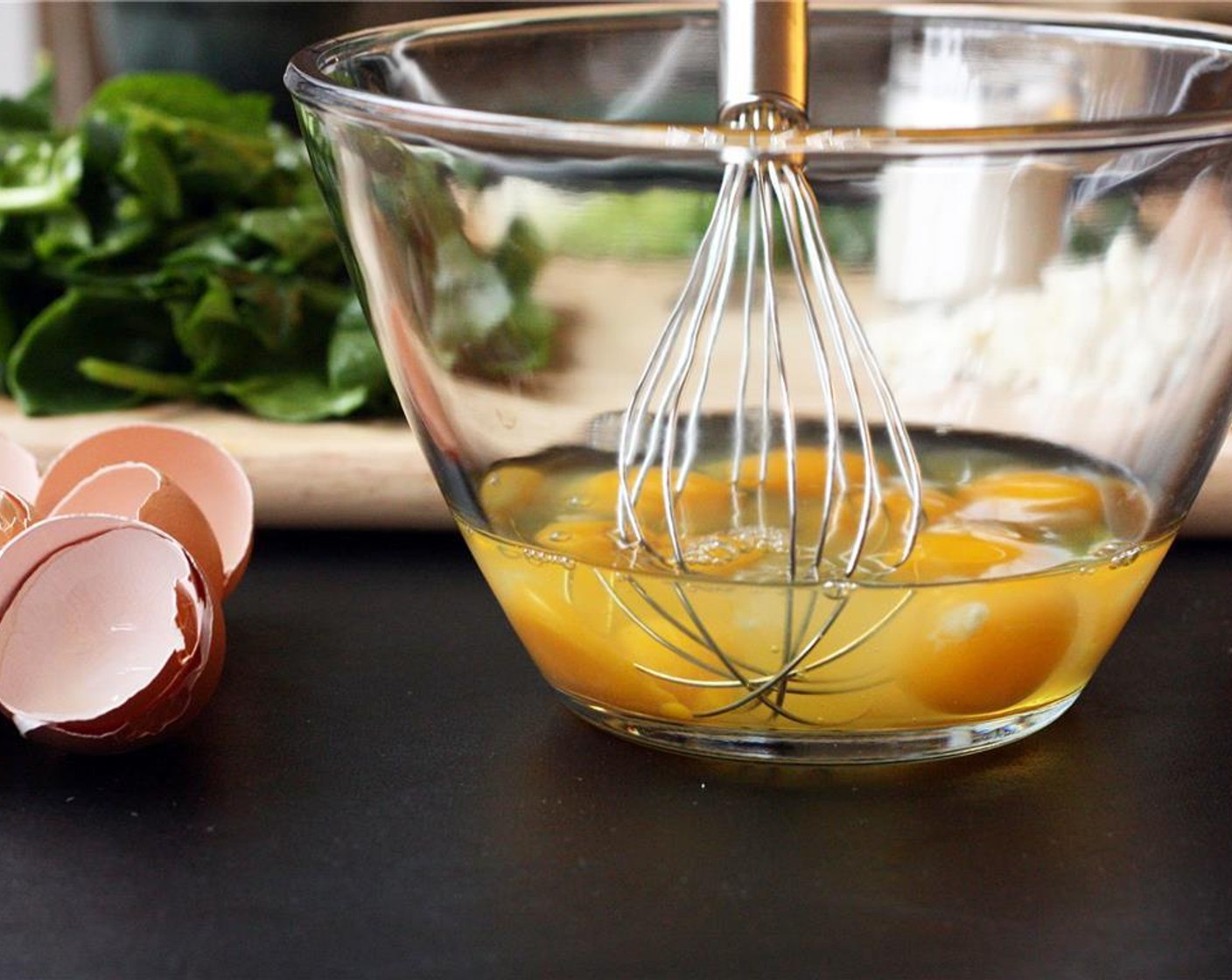 step 4 In a medium bowl, beat the Eggland's Best Classic Eggs (6), with a whisk for 3-4 minutes. Add the Ground Black Pepper (1 tsp) and Sea Salt (to taste) to the eggs and whisk for another minute.