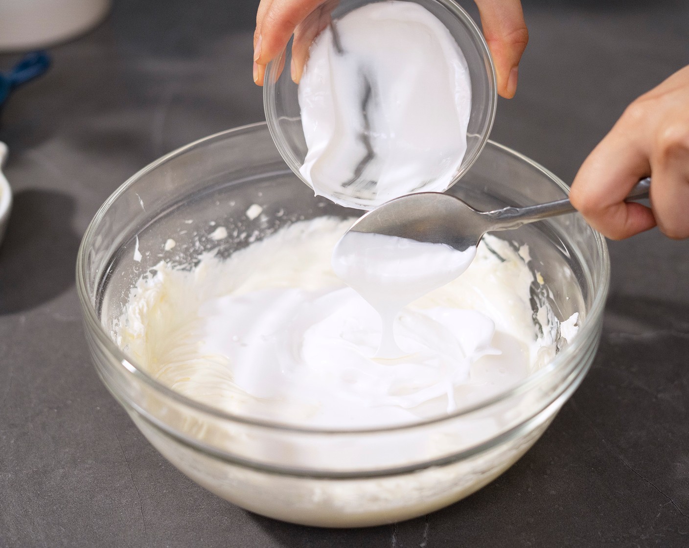 step 5 Add Sour Cream (4 Tbsp) and Coconut Cream (1/3 cup), and beat on low speed until smooth.