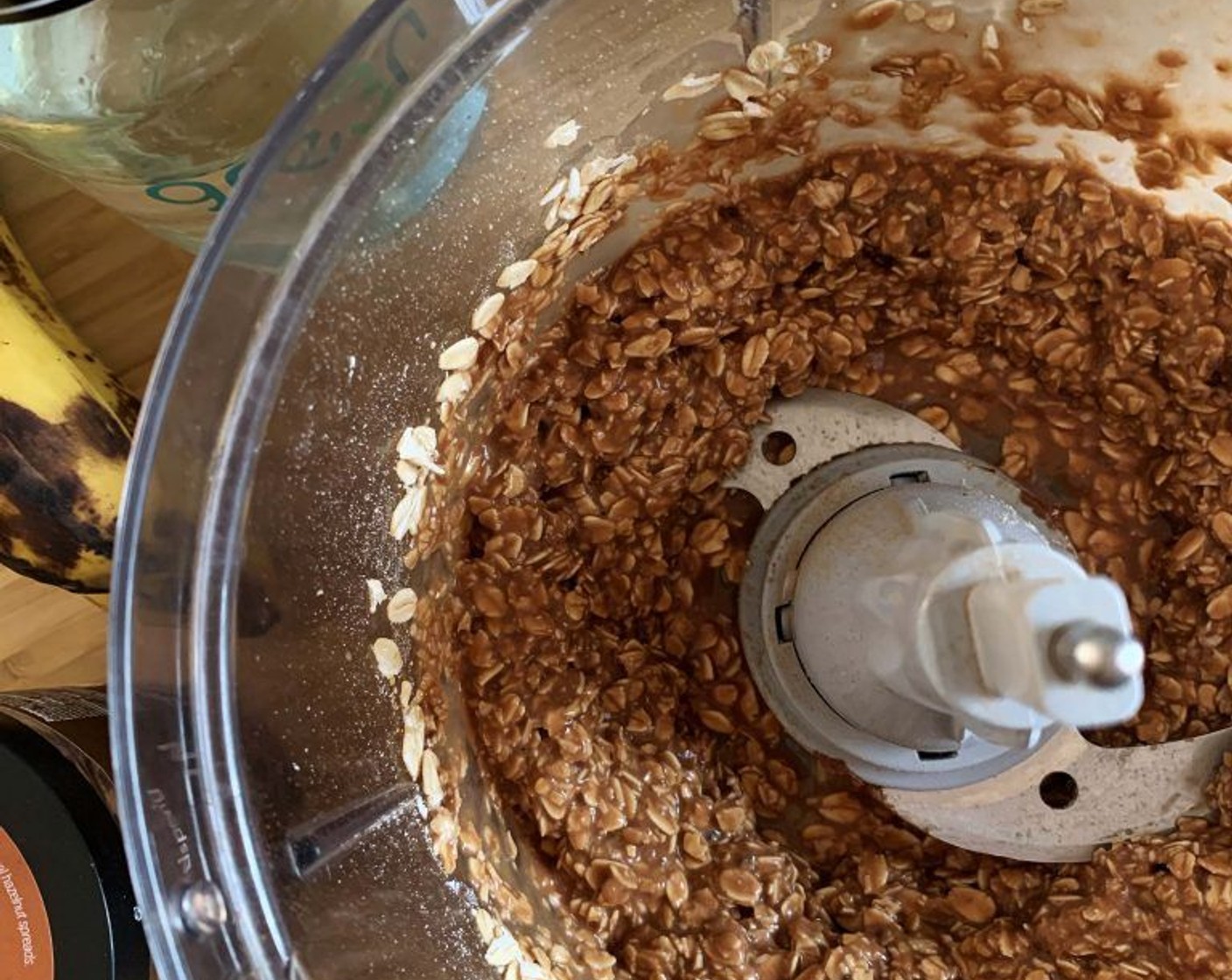 step 3 Add in the Old Fashioned Rolled Oats (1 1/3 cups) and pulse a few times or stir with a spoon, you don’t want to blend the oats into powder.