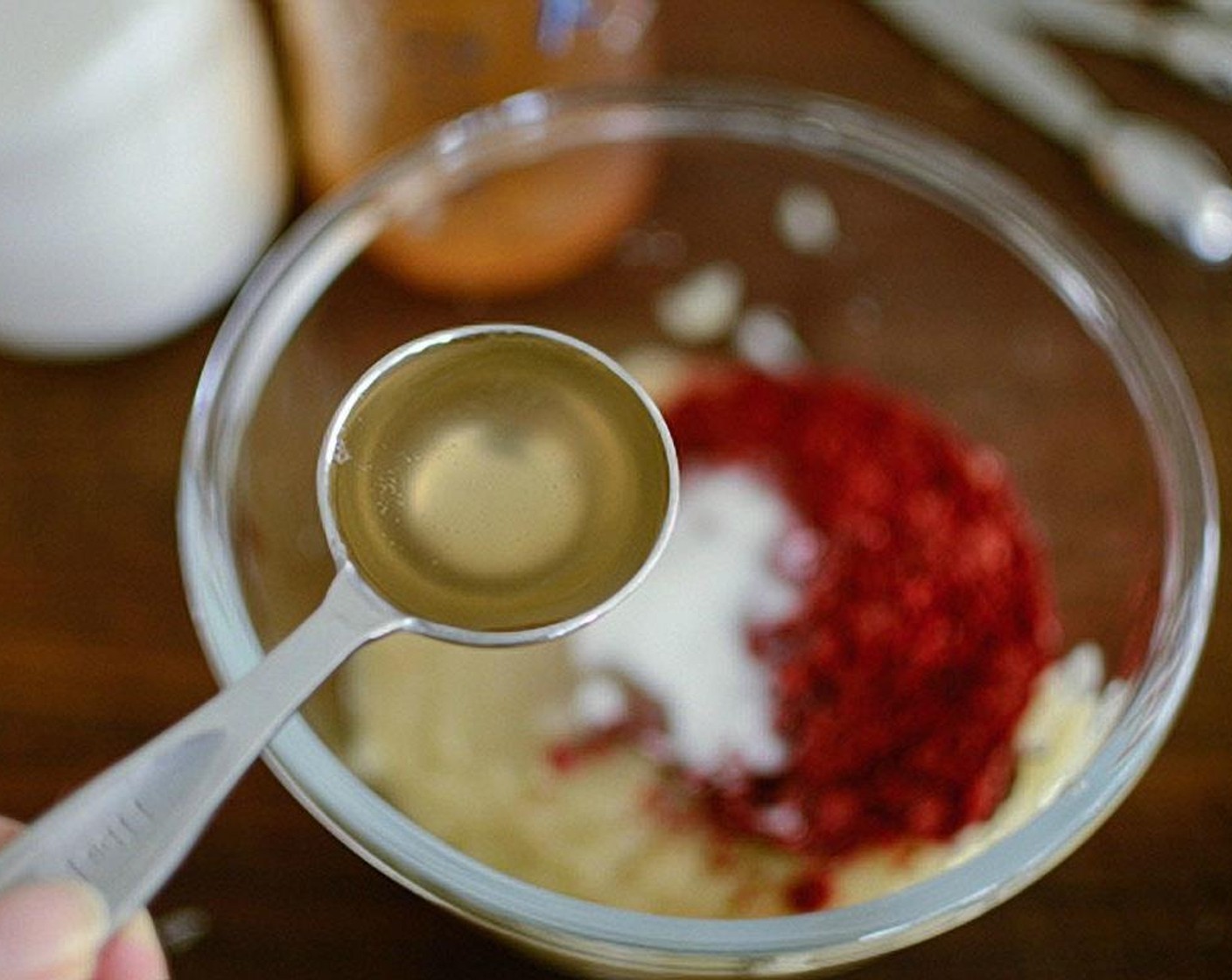 step 9 To make the kimchi filling, add Garlic (7 cloves), Fresh Ginger (1 in), Onion (1), Korean Pear (1/2), Korean Fish Sauce (4 Tbsp), and puree until smooth.